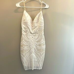 Windsor Krystal Sequin Low Back Beaded Mini Dress size large